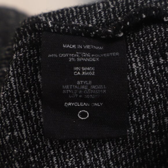 THEORY Textured Knit Jacquard Mock Neck Long Sleeve Top Black White Size M - Picture 6 of 6